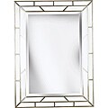 Crystal 38x28 Silver Beveled Wall Mirror