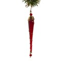 Glass and Brass Red Icicle Christmas Ornament (India)