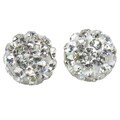 Sterling Silver Clear Crystal-studded 6-mm Ball Earrings