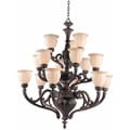 Sultan 15-light Bronze Oro Chandelier
