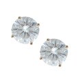 14k Yellow Gold Round-cut Moissanite Stud Earrings