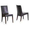 Samantha Dark Brown Leather Dining Chairs (Set of 2)