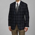 U&I Men's Navy Plaid Two-button Sport Coat