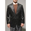 Mantoni Men's Black Faux Leather Sportcoat