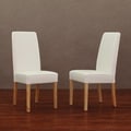 Modern White Leather Dining Chair (Set of 2)