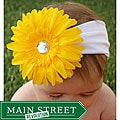 Headbandz Girls Yellow Daisy with Headband