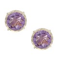 Zoe B 10k Yellow Gold Amethyst Stud Earrings
