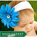 Headbandz Turquoise Daisy Flower with Headband