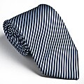 Platinum Ties Men's Striped 'Blue Cookie' Tie
