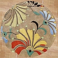 Hand-tufted Metro Flower Beige Wool Rug (8' Round)
