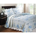 Coral Blue Twin-size Quilt Set