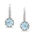 Sterling Silver Blue Topaz and Diamond Accent Earrings