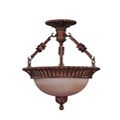 Belvedere 2-light Crackle Bullion Semi-flush Ceiling Fixture
