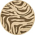 Hand-hooked Bliss Outdoor Beige Rug (8' Round)