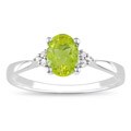 10k White Gold Peridot and Diamond Accent Ring (G-H, I2-I3)