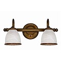 Tet-A-Tet 2-light Old Gold Alabaster Glass Shade Vanity