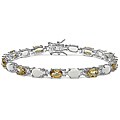 Sterling Silver Opal and Citrine Bracelet