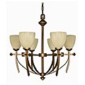 Excalibur 6-light Real Rust Tuscan Suede Glass Chandelier
