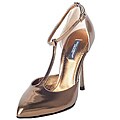 Dolce & Gabbana Women's Leather Gold T-strap Pumps