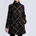 Larry Levine Women's Missy Plaid Coat