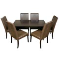 Warehouse of Tiffany 7-piece Brown Crocodile Leather Dining Furniture Set