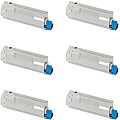 Okidata 43324404 Compatible High Yield Black Toner Cartridges (Pack of 6)