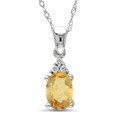 10k White Gold Citrine and Diamond Accent Necklace