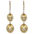 Zoe B 14k Gold over Silver Citrine Dangle Earrings