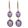 Zoe B 14k Gold over Sterling Silver Amethyst Earrings