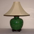 Indoor 1-light Green Ceramic Table Lamp
