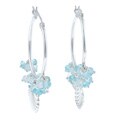 Zoe B Sterling Silver Aquamarine and Apatite Hoop Earrings