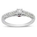 10k White Gold 1/6ct TDW Diamond and Pink Sapphire Ring (G-H, I2-I3)