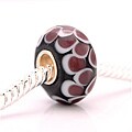 Bleek2Sheek Murano-inspired Glass Black and Purple Bubble Charm Beads (Set of 2)