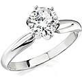 14k White Gold 1/2ct TDW Certified Diamond Solitaire Engagement Ring (H-I, SI2-SI3)