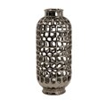 Ceramic Argento Large Open Grillwork Container/ Vase (China)