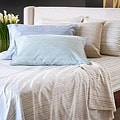 Reflections Distressed Stripe Sateen 300 Thread Count California King-size Sheet Set
