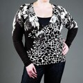 Pierre Women's Plus Size Embellished V-neck Cardigan