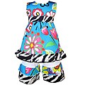 AnnLoren Blue Tropical Dress/ Capri Outfit Fits American Girl Dolls
