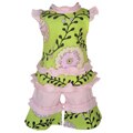 AnnLoren Green Floral Vine Two-piece Outfit Fits American Girl Doll