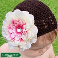 Headbandz Crocheted Baby Kufi Hat and Flower