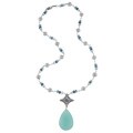 Zoe B Sterling Silver Multi-gemstone and Pearl Necklace (5.5-6 mm)