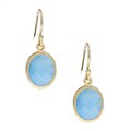 Zoe B 14k Gold over Sterling Silver Blue Chalcedony Earrings