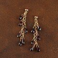 14k Gold Plated Sterling Garnet Cascade Earrings (Native American)