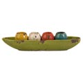 Ceramic Argento 5-piece Votive Candle Holders with Tray Set