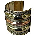 Brass and Copper Three-tier Cuff Bracelet (India)