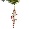 Clear and Red Glass Beaded Christmas Ornament (India)