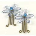 Set of 2 Brass and Pale Blue Flower Paperclips (India)