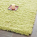 Hand-woven Bliss Lime Green Shag Rug (5' x 8')