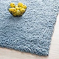 Hand-woven Bliss Light Blue Shag Rug (8'6 x 11'6)