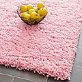 Hand-woven Bliss Pink Shag Rug (4' x 6')